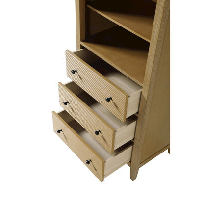 28 Inch Open Shelving Bath Storage Cabinet in Linen Oak
