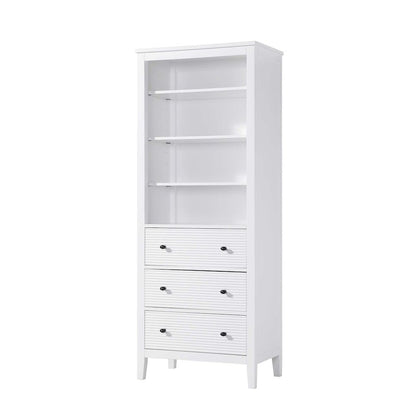 28 Inch Open Shelving Bath Storage Cabinet in White