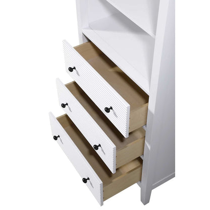 28 Inch Open Shelving Bath Storage Cabinet in White