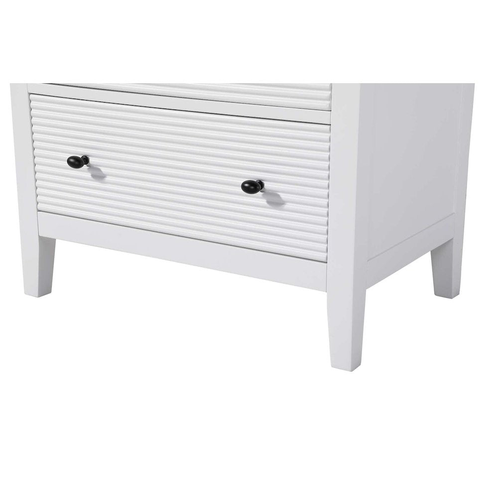 28 Inch Open Shelving Bath Storage Cabinet in White