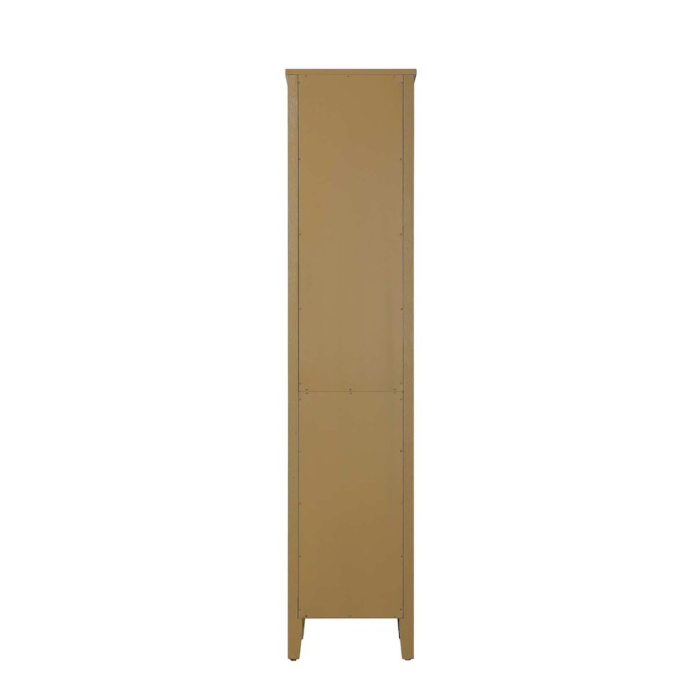 16 Inch Bath Storage Glass Cabinet in Hazel Oak