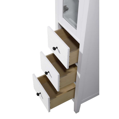 16 Inch Bath Storage Glass Cabinet in White