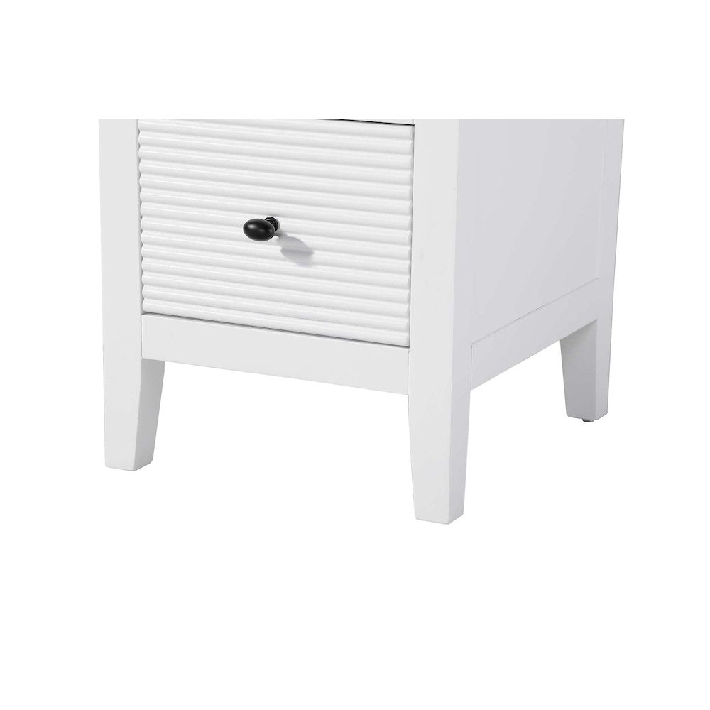 16 Inch Bath Storage Glass Cabinet in White