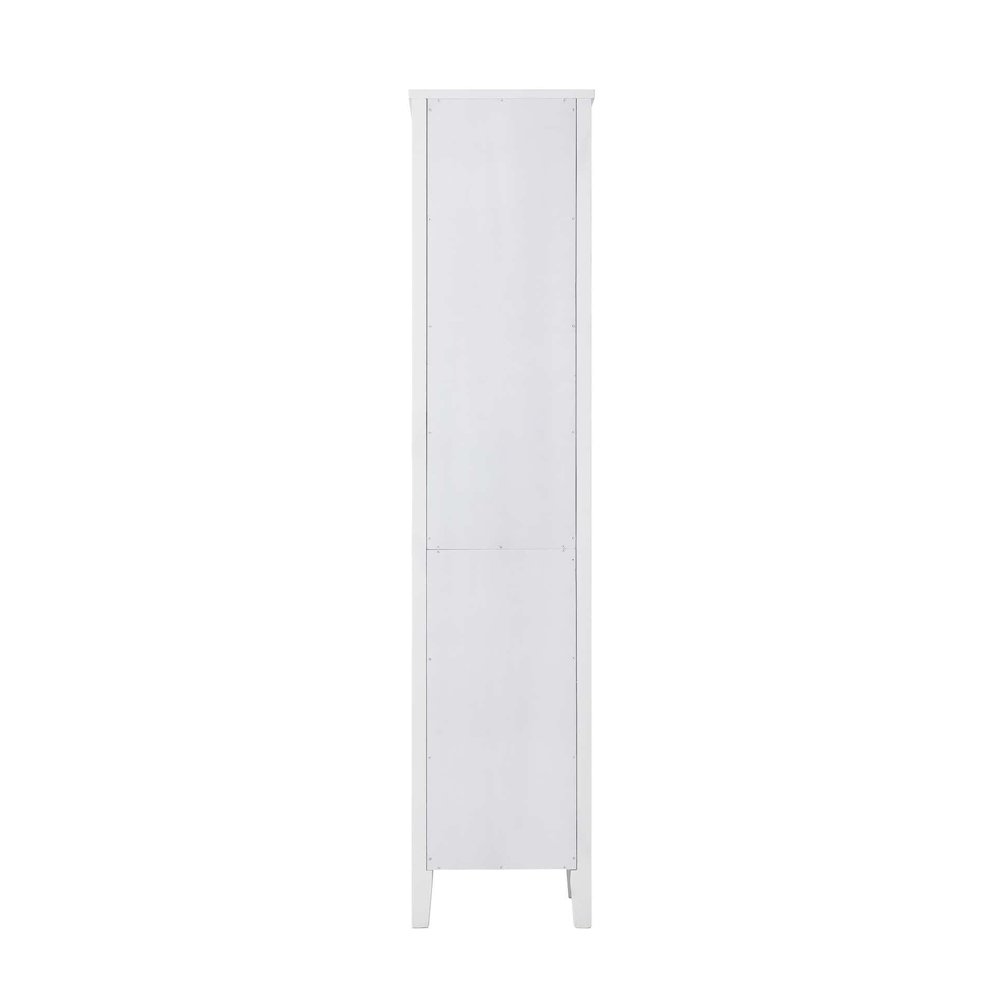 16 Inch Bath Storage Glass Cabinet in White