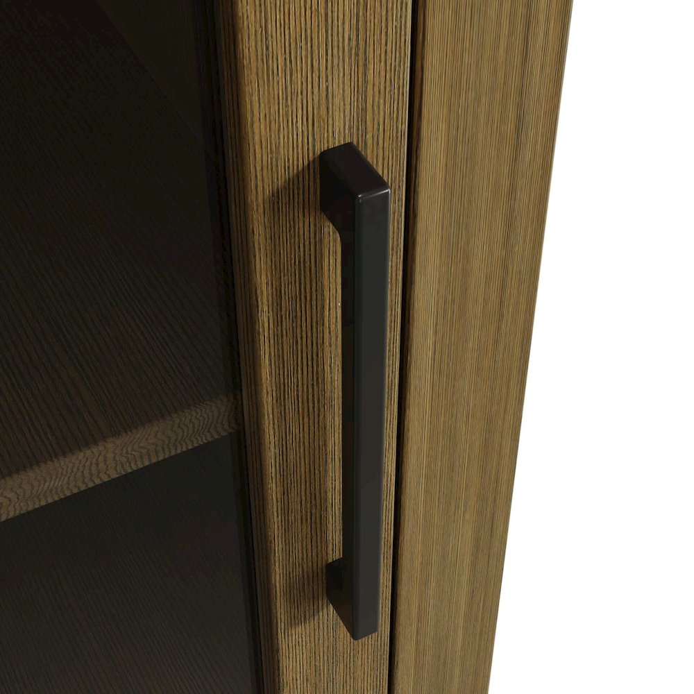 20 Inch Bath Storage Glass Cabinet in Hazel Oak
