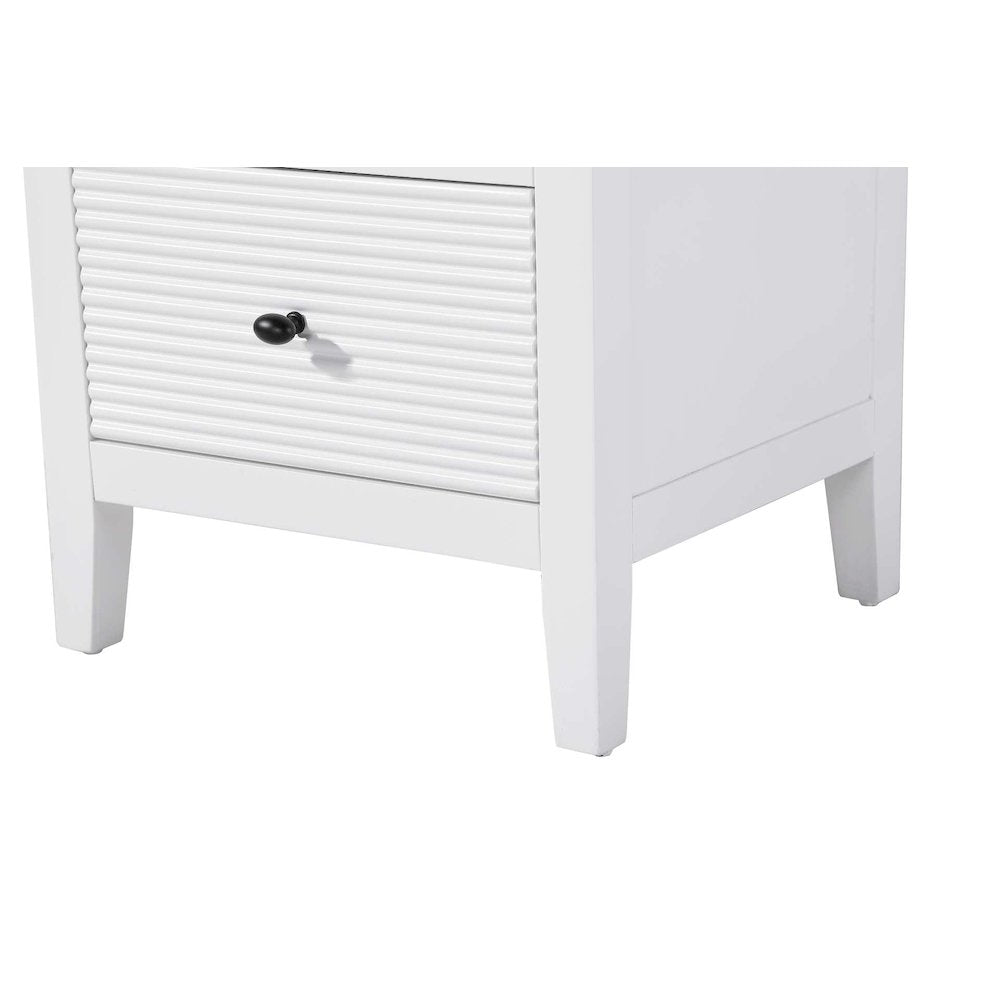 20 Inch Bath Storage Glass Cabinet in White