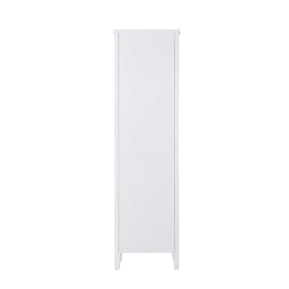 20 Inch Bath Storage Glass Cabinet in White