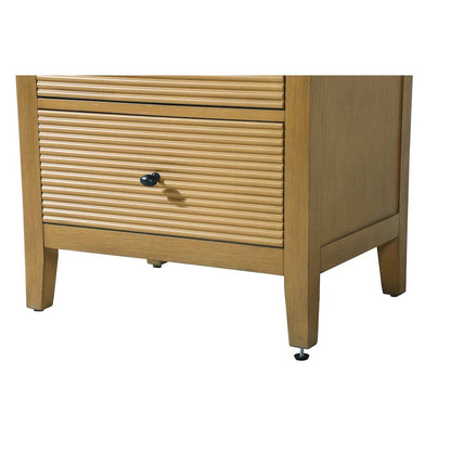 24 Inch Bath Storage Glass Cabinet in Honey Teak
