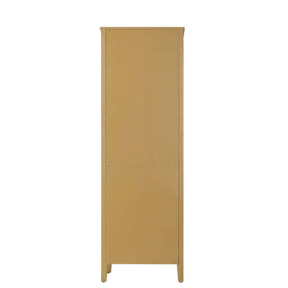 24 Inch Bath Storage Glass Cabinet in Honey Teak