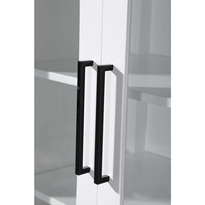 28 Inch Bath Storage Glass Cabinet in White