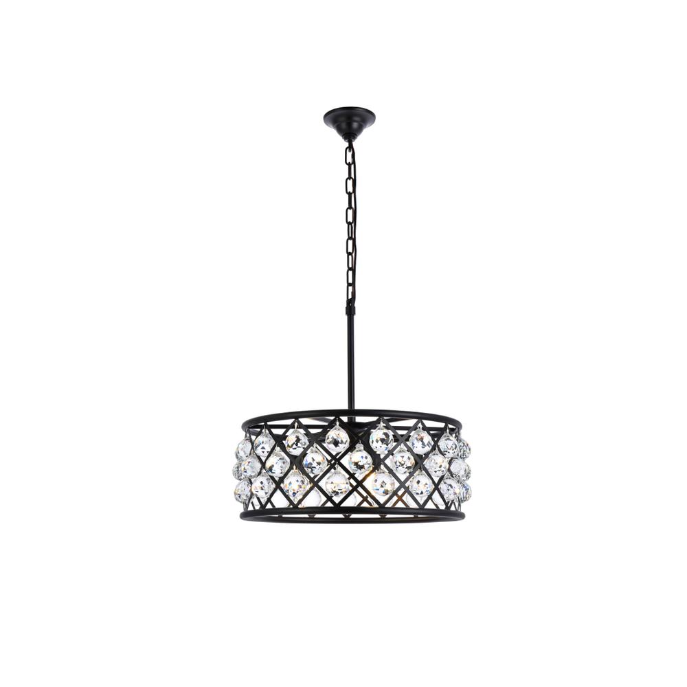 Madison 5 light Matte Black Chandelier Clear Royal Cut Crystal