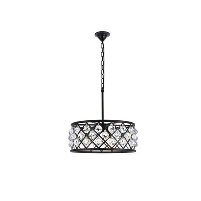 Madison 5 light Matte Black Chandelier Clear Royal Cut Crystal
