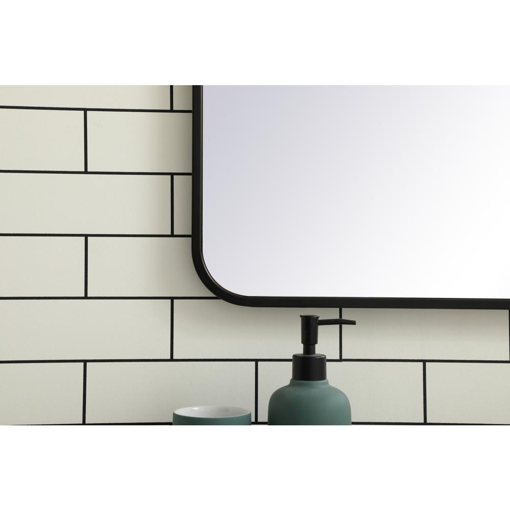 Soft corner metal rectangular mirror 27x36 inch in Black