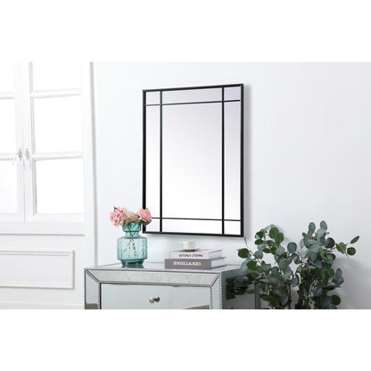 French Panel Wall Mirror 30x40 Inch In Black