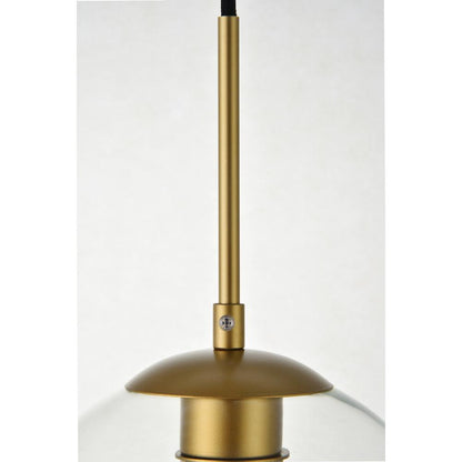 Baxter 1 Light Brass Pendant With Clear Glass
