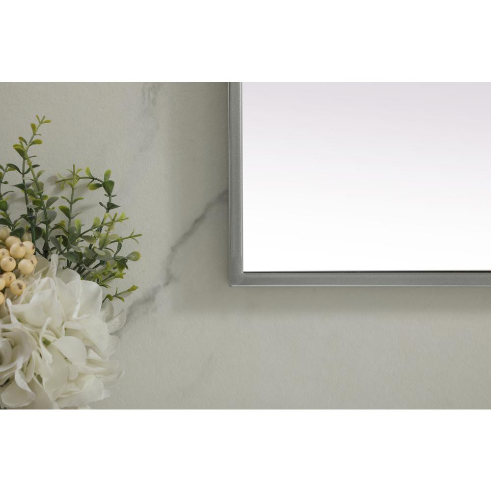 Metal Frame Rectangle Mirror 24x36 Inch in Silver