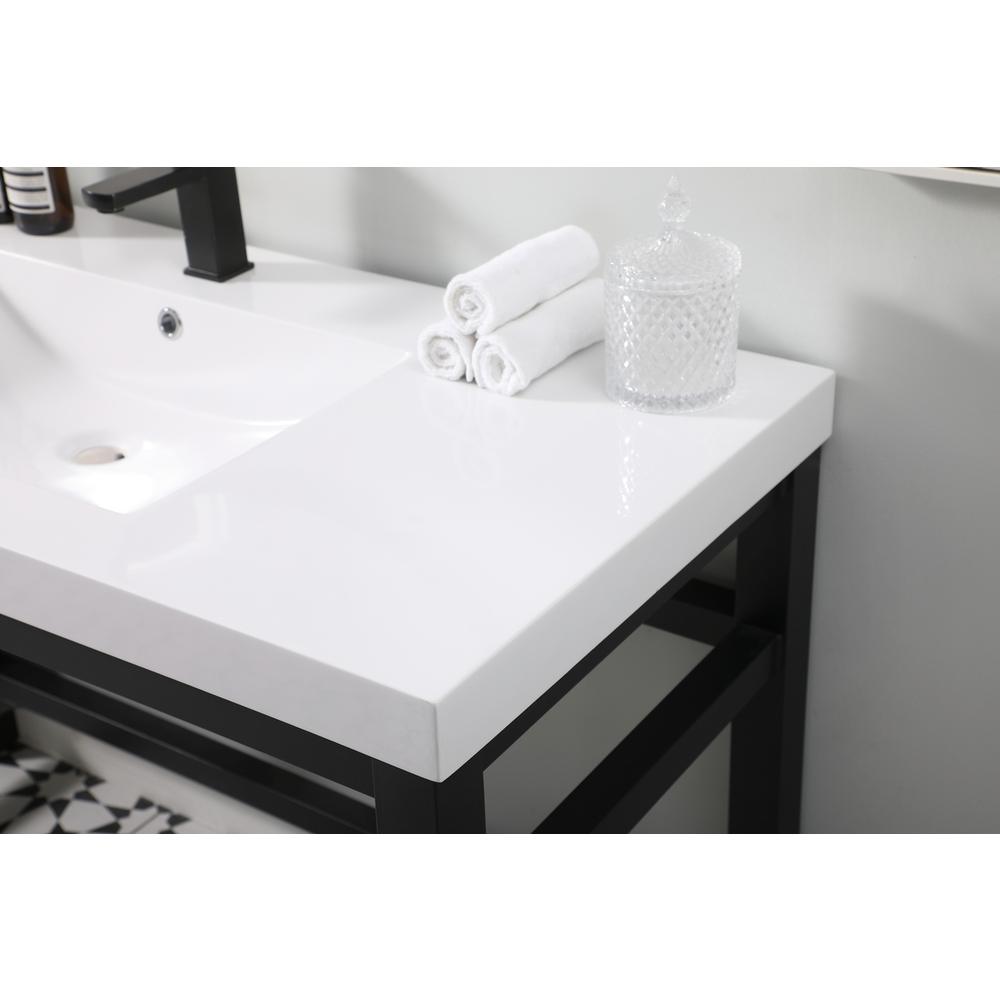 48 inch ADA compliant Single bathroom metal vanity in black