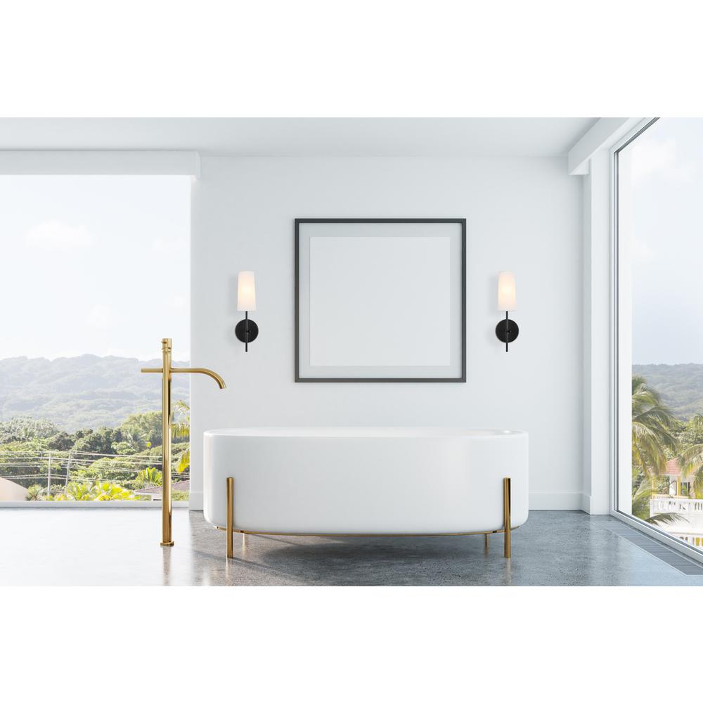 Mel 1 light Black and White shade wall sconce
