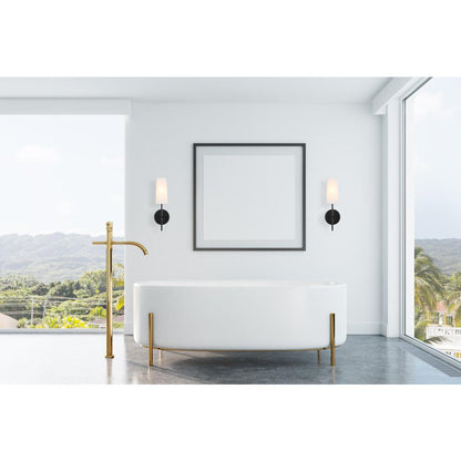 Mel 1 light Black and White shade wall sconce
