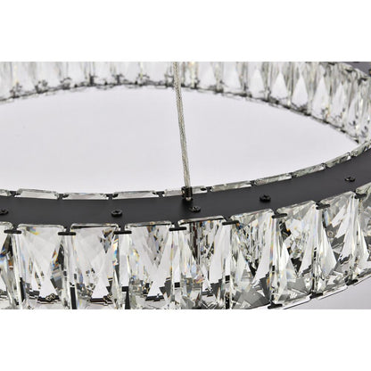 Monroe 23 inch LED round Single pendant in black