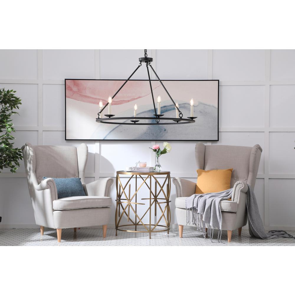 Maine 6 light Black chandelier