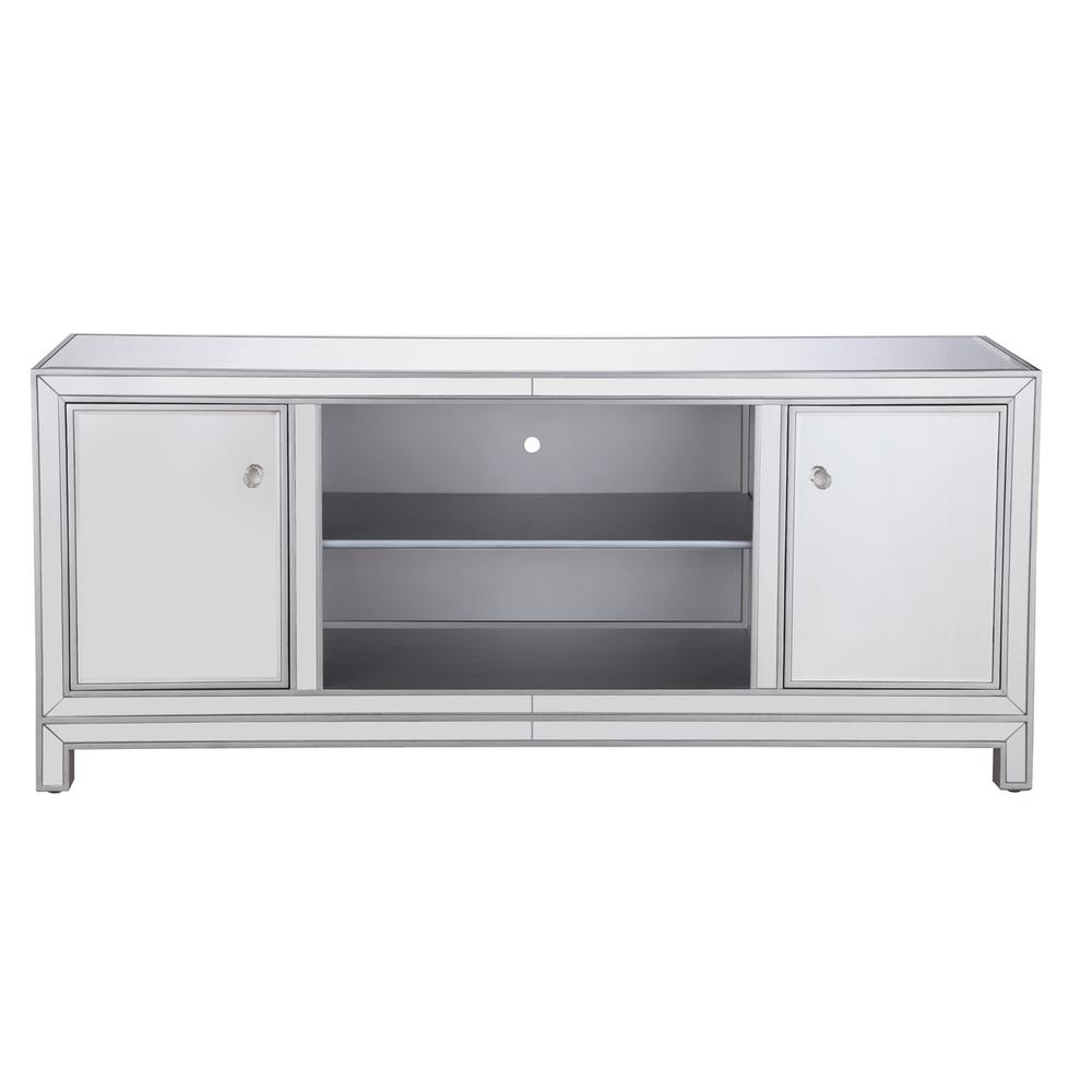 60 in. mirrored TV stand in antique silver