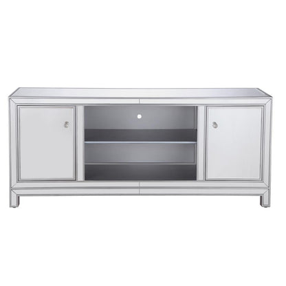 60 in. mirrored TV stand in antique silver
