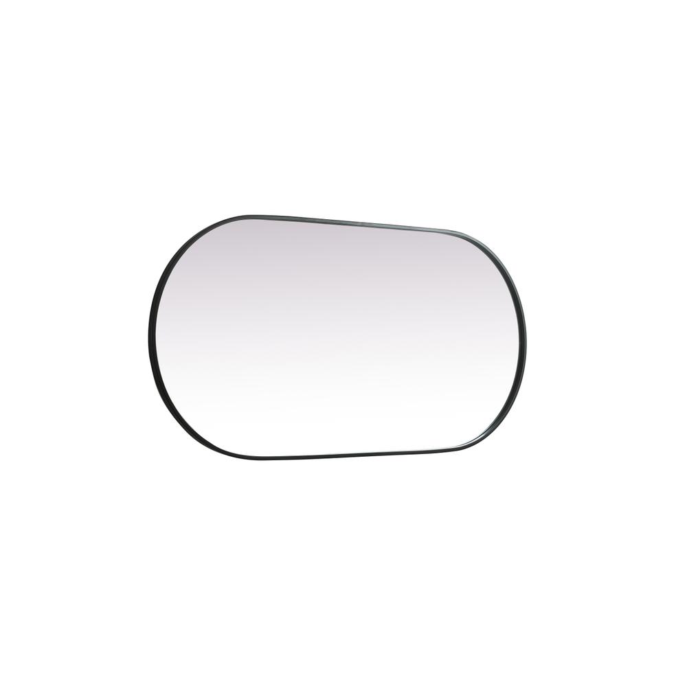 Metal Frame Oval Mirror 24x48 Inch in Black