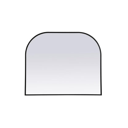 Metal Frame Arch Mirror 36x30 Inch in Black