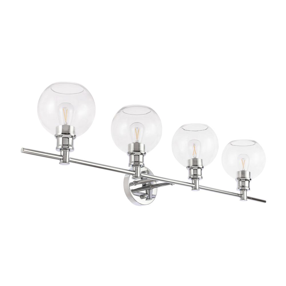 Collier 4 light Chrome and Clear glass Wall sconce