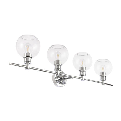Collier 4 light Chrome and Clear glass Wall sconce