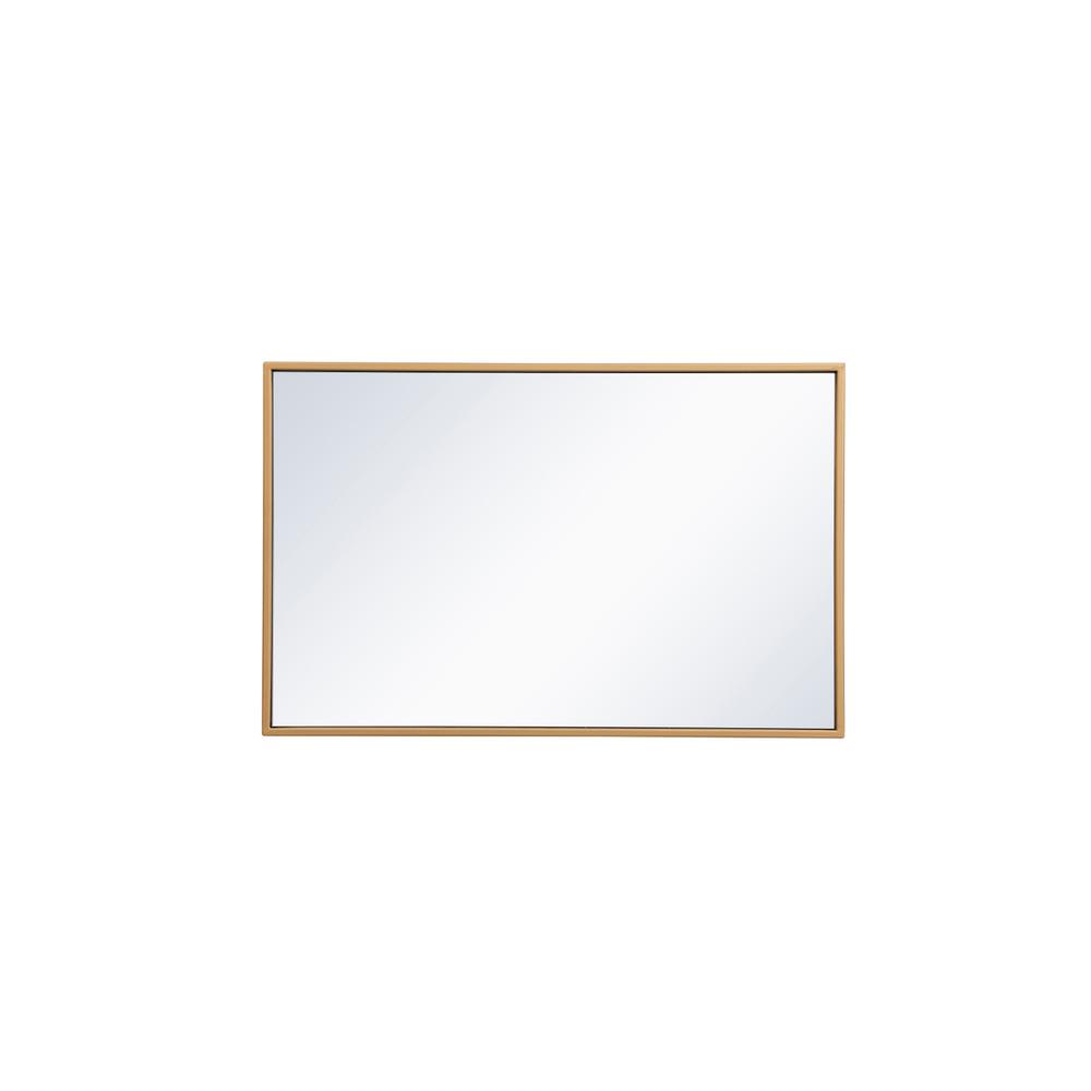 Metal frame rectangle mirror 18x28 inch in brass