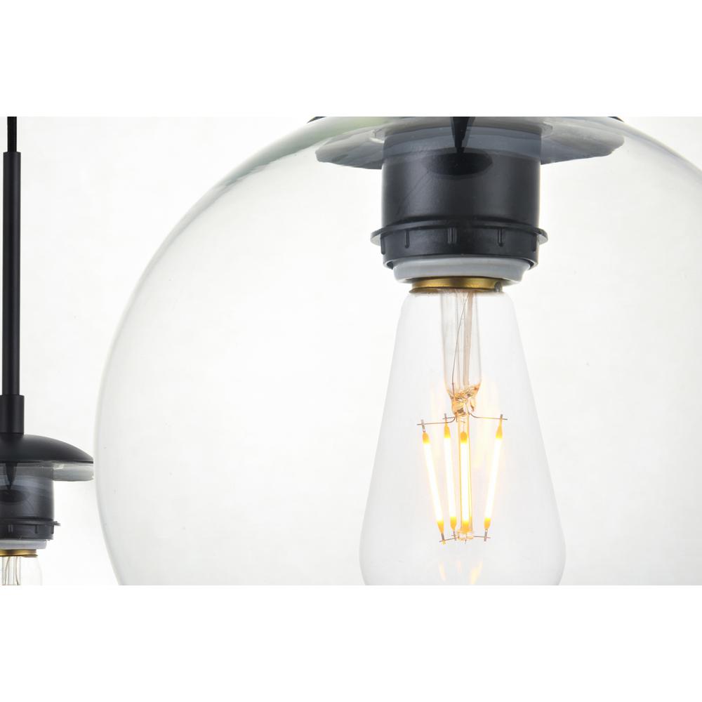 Baxter 7 Lights Black Pendant With Clear Glass