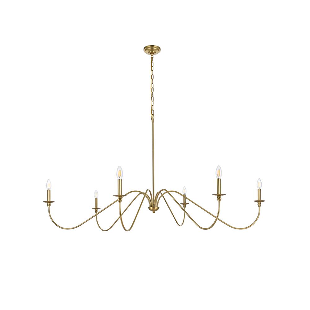 Rohan 60 inch chandelier in Satin Gold
