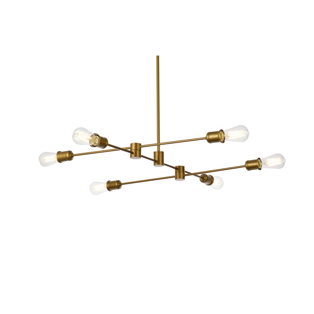 Xavier 6 lights pendant in brass