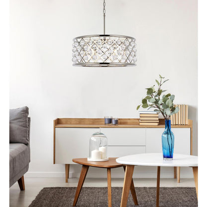 Madison 6 light polished Nickel Chandelier Clear Royal Cut Crystal
