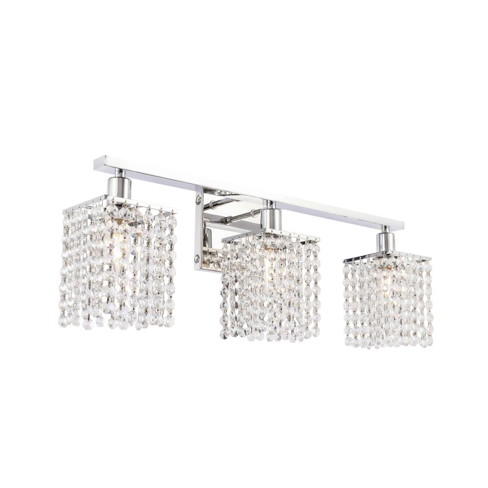 Phineas 3 light Chrome and Clear Crystals wall sconce