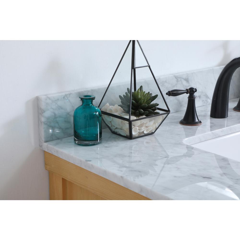 36 inch Single bathroom vanity in natural wood with backsplash