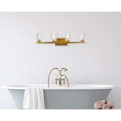 Cassie 4 lights bath sconce in brass with clear shade