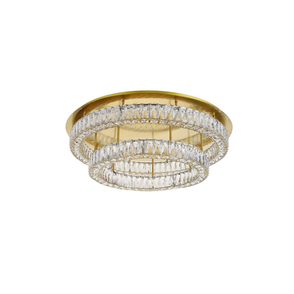 Monroe LED light Gold Flush Mount Clear Royal Cut Crystal