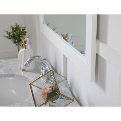 Aqua square vanity mirror 36 inch in White