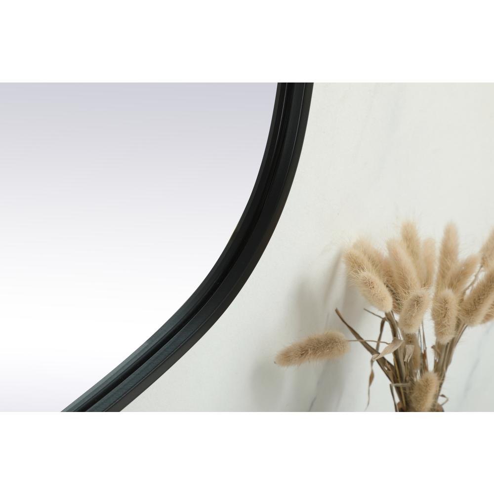 Metal Frame Oval Mirror 24x60 Inch in Black