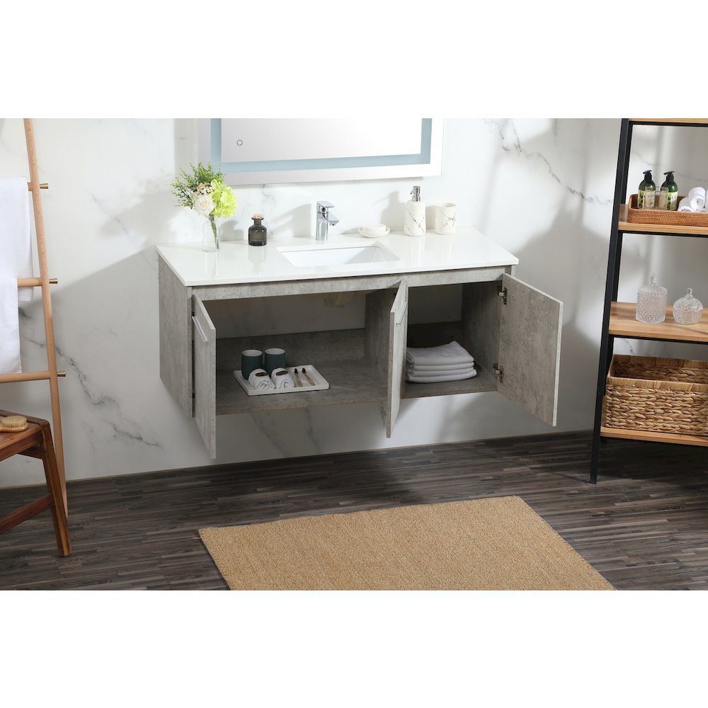 48 Inch Single Bathroom Vanity In Concrete Grey