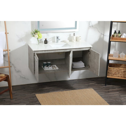 48 Inch Single Bathroom Vanity In Concrete Grey
