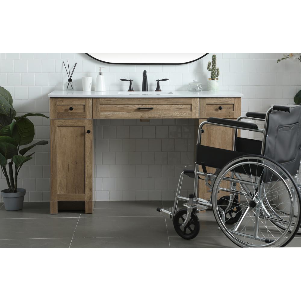 54 Inch ADA Compliant Bathroom Vanity In Natural Oak