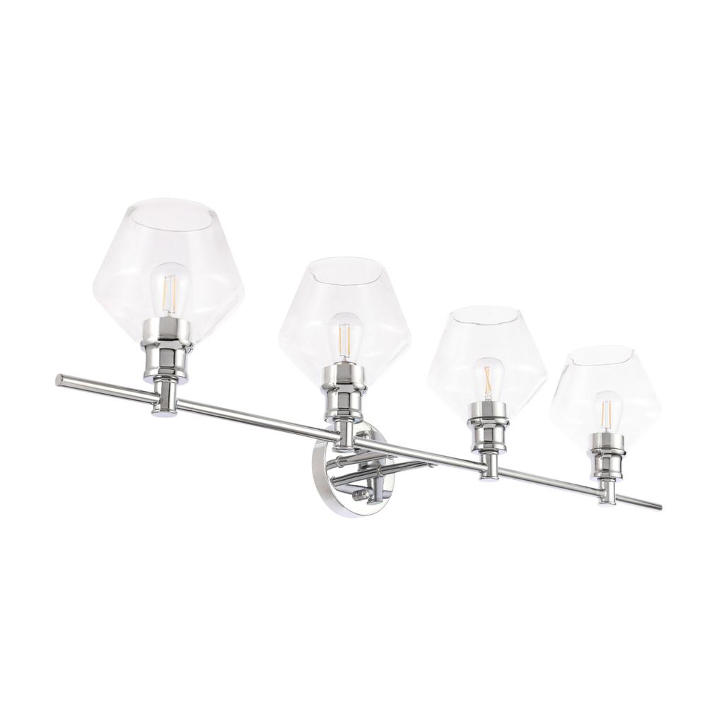 Gene 4 light Chrome and Clear glass Wall sconce