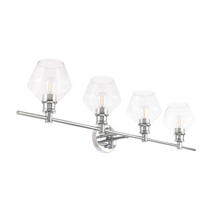 Gene 4 light Chrome and Clear glass Wall sconce