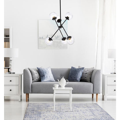 Axl 24 inch pendant in black with clear shade