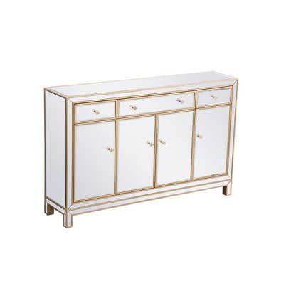 56 inch mirrored credenza in gold