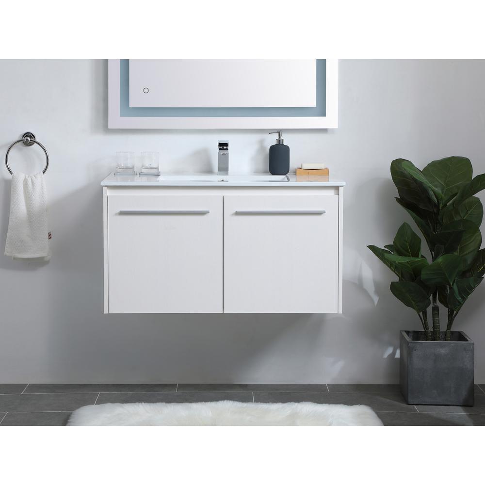 36 inch  Single Bathroom Floating Vanity in White